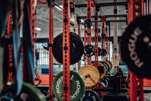 Best Squat Racks for a Home Gym in 2025 A well-equipped gym with various weightlifting gear and exercise equipment.